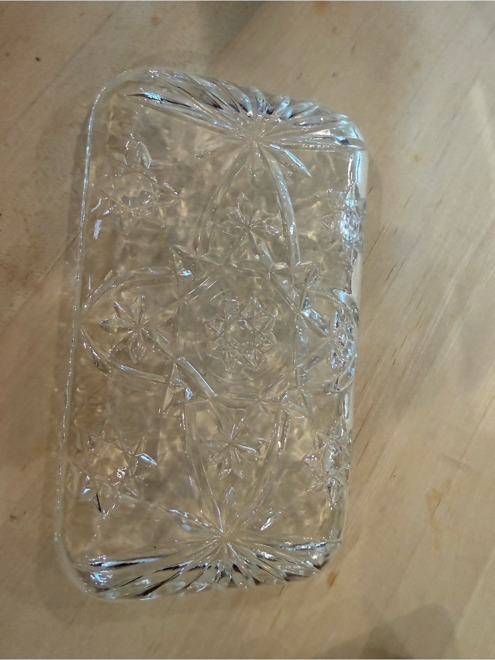 Clear Pressed Glass Decorative Serving Platter - Clear